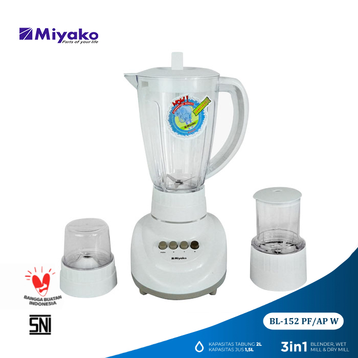 Miyako Blender 3in1 1.5 Liter - BL152PF/AP W | BL-152 PF/AP W